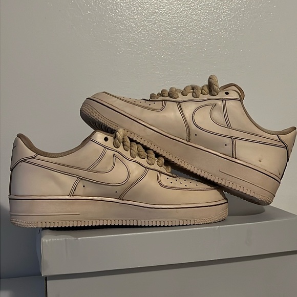 Custom Air Force 1 Coffee Dipped and Rope Laces Brand New - Picture 3 of 10